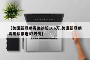 【美國新冠病毒確診超166萬,美國新冠病毒確診接近67萬例】